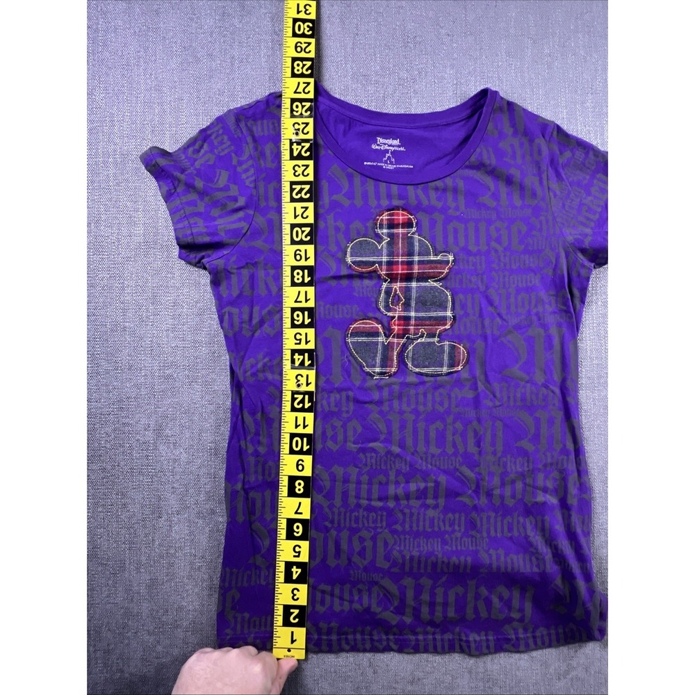 Disneyland Resort Walt Disney World Plaid Mickey Mouse Purple T-Shirt Womens LRG - Picture 6 of 8